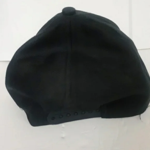 Vtg Eagle crest Aviator Hat dark blue Gold Mens  snapback cap - Picture 4 of 5